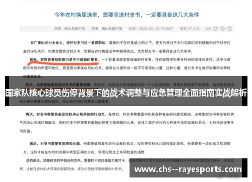 国家队核心球员伤停背景下的战术调整与应急管理全面指南实战解析